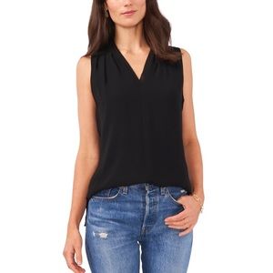 Vince Camuto V-Neck Rumple Sleeveless Blouse